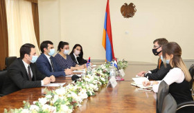 Ambassador of the Netherlands to Armenia Nico Schermers met with the Minister of High-Tech Industry of RA Hakob Arshakyan.