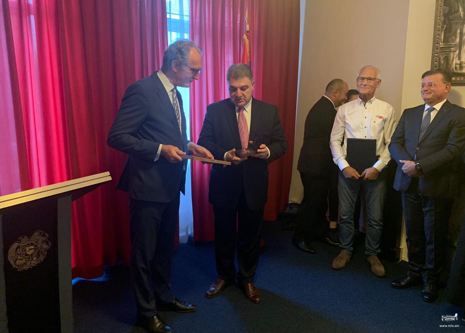 Award Ceremony at the Embassy of the Republic of Armenia in the