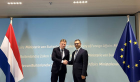 Meeting of Deputy Foreign Minister of Armenia Robert Abisoghomonyan with Director-General for Political Affairs at the Ministry of Foreign Affairs of the Netherlands Marcel de Vink